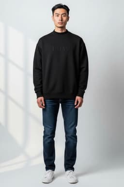 Felpa nera DRAY ricamata thumbnail 2